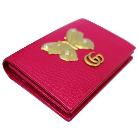 gucci leather card case wallet with butterfly|gucci wallet price.